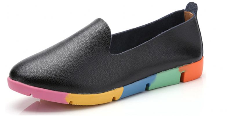 Gina Damskie Płaskie Buty Typu Slip-on - Czarny