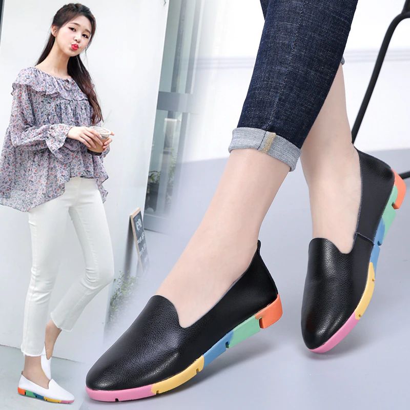 Gina Damskie Płaskie Buty Typu Slip-on - Czarny