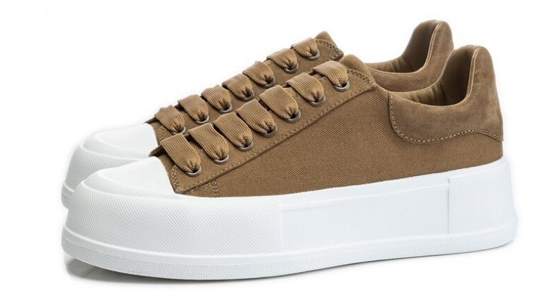 Giordano Damskie Sznurowane Buty Sportowe Na Platformie - Khaki