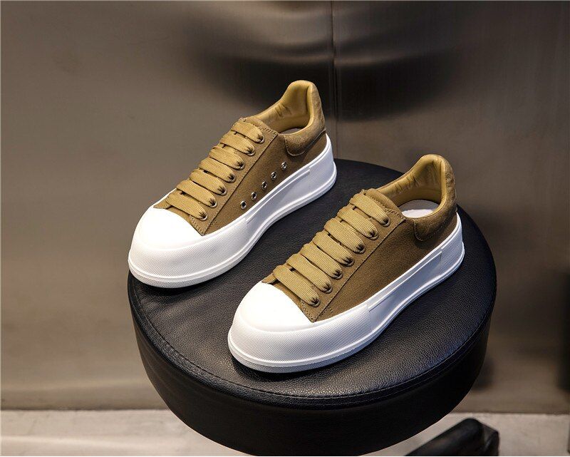 Giordano Damskie Sznurowane Buty Sportowe Na Platformie - Khaki