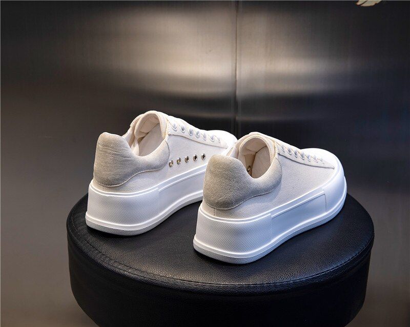 Giordano Damskie Sznurowane Buty Sportowe Na Platformie - Khaki