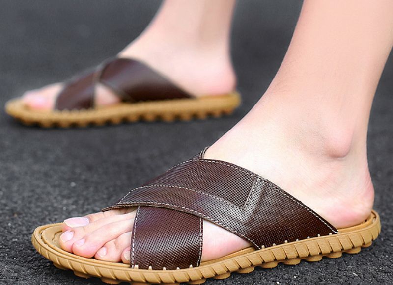 Giov Męskie Klapki Outdoorowe - Brązowy