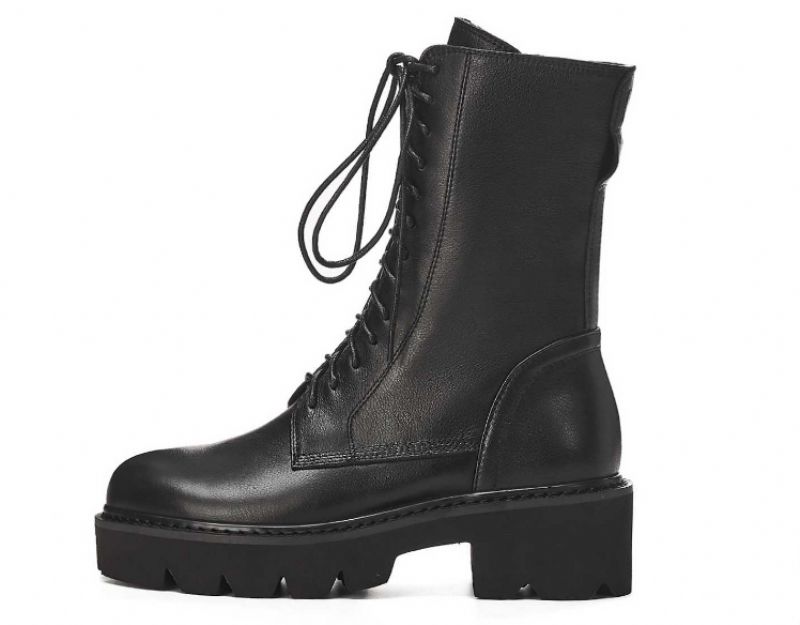 Golman Damskie Skórzane Buty Motocyklowe - Czarny
