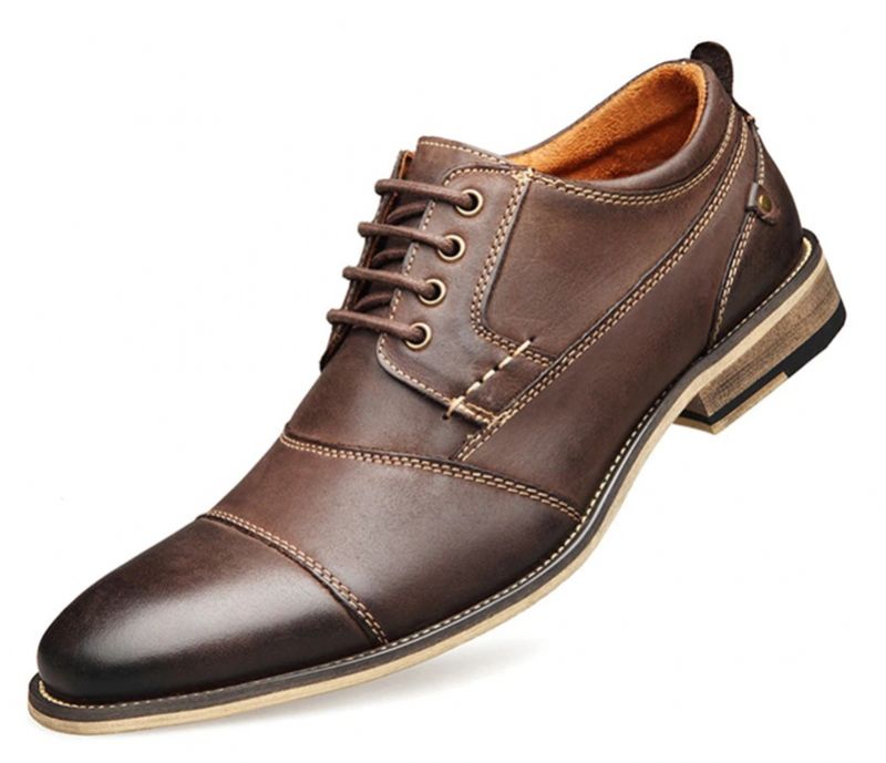 Hakimi Męskie Mokasyny Eleganckie Buty - Brązowy
