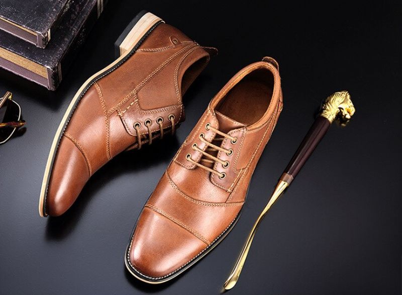Hakimi Męskie Mokasyny Eleganckie Buty - Brązowy