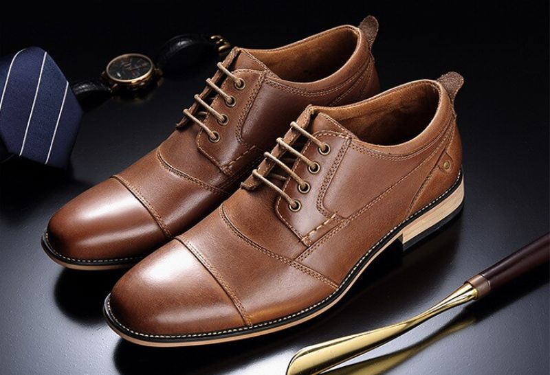 Hakimi Męskie Mokasyny Eleganckie Buty - Brązowy