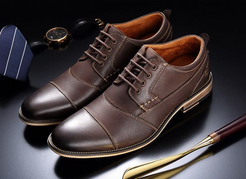 Hakimi Męskie Mokasyny Eleganckie Buty - Brązowy