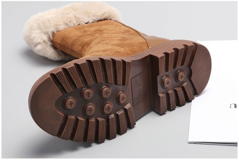 Henna Damskie Buty Do Połowy Łydki - Brązowy