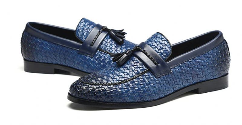 Hershel Męskie Mokasyny Buty Eleganckie - Niebieski