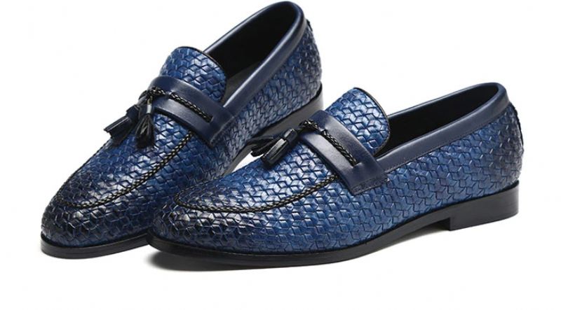 Hershel Męskie Mokasyny Buty Eleganckie - Niebieski