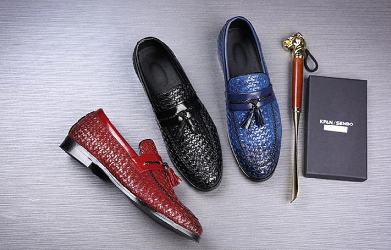 Hershel Męskie Mokasyny Buty Eleganckie - Niebieski