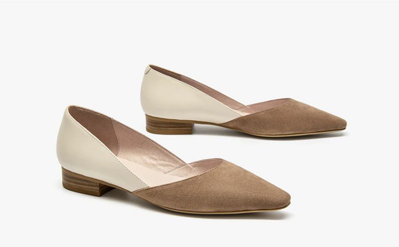 Hilaria Damskie Skórzane Płaskie Buty - Brązowy