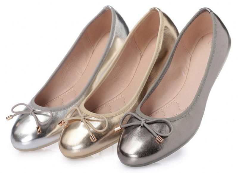 Hope Damskie Płaskie Buty - Złoty