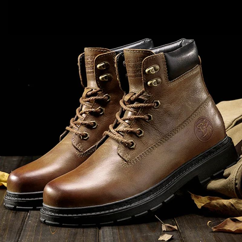Hugo Męskie Buty Ocieplane - Bez futra Khaki