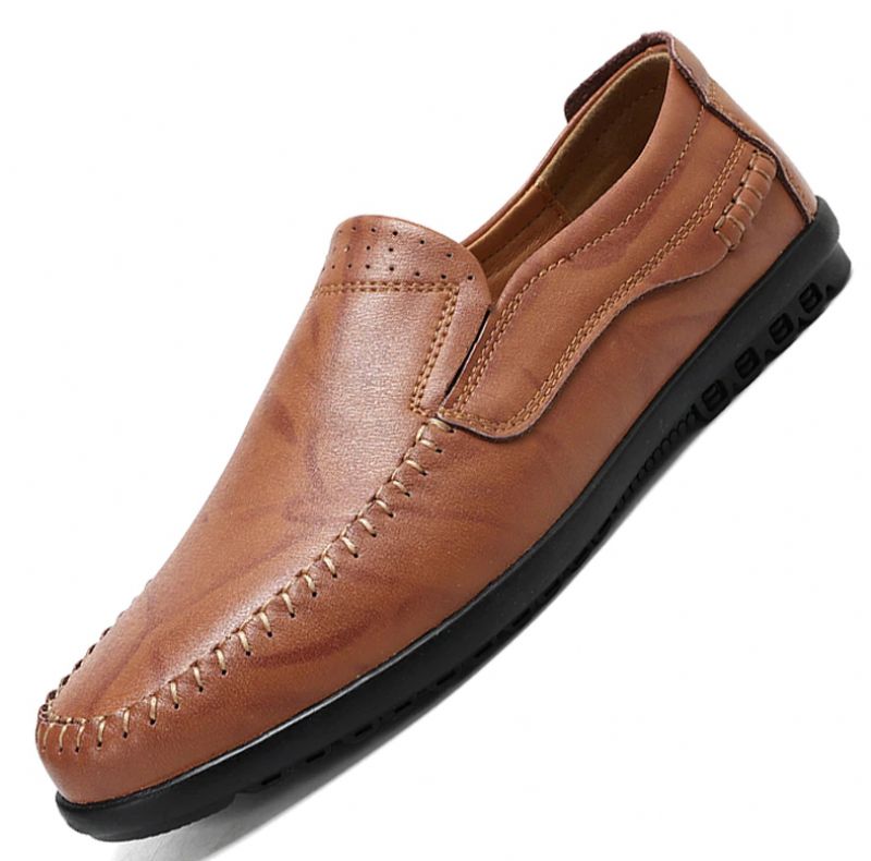 Hunter Męskie Mokasyny Eleganckie Buty - Brązowy