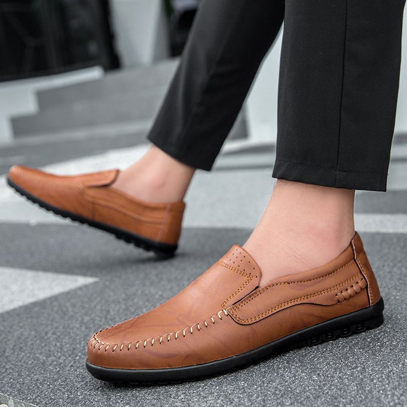 Hunter Męskie Mokasyny Eleganckie Buty - Brązowy