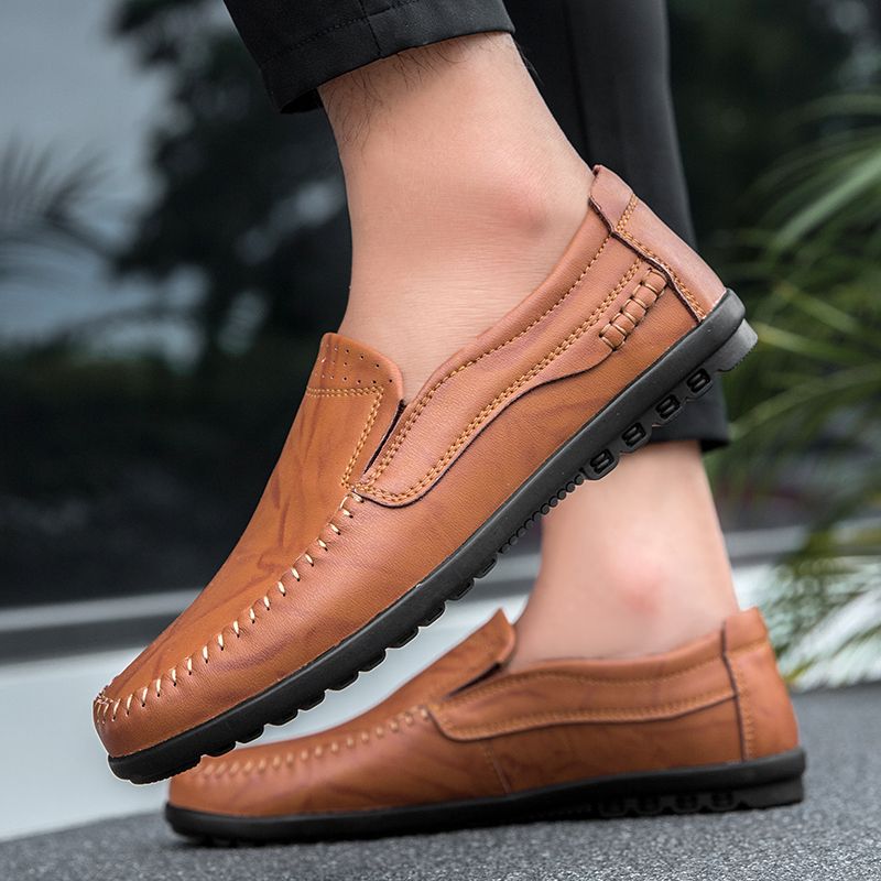 Hunter Męskie Mokasyny Eleganckie Buty - Brązowy
