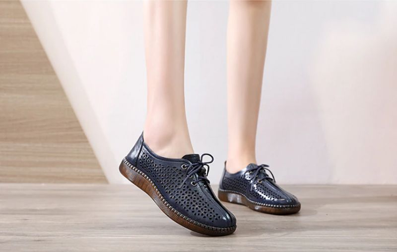 Imbert Damskie Buty Typu Hollow Out Oxford - Czarny