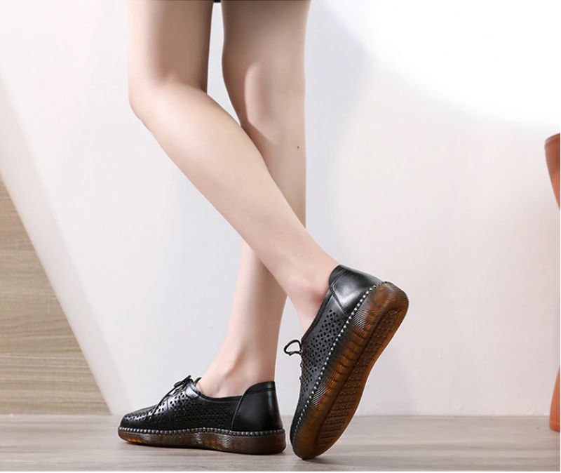 Imbert Damskie Buty Typu Hollow Out Oxford - Czarny