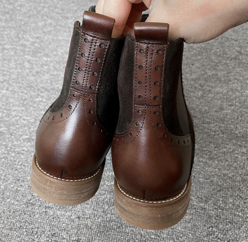 Indira Chelsea Buty Do Kostek - Brązowo-świńska