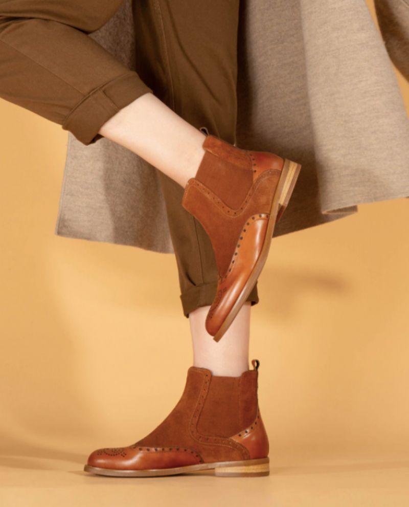 Indira Chelsea Buty Do Kostek - Brązowo-świńska