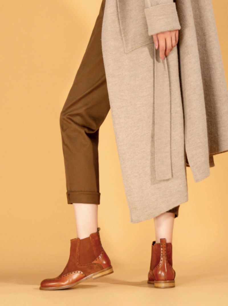 Indira Chelsea Buty Do Kostek - Brązowo-świńska