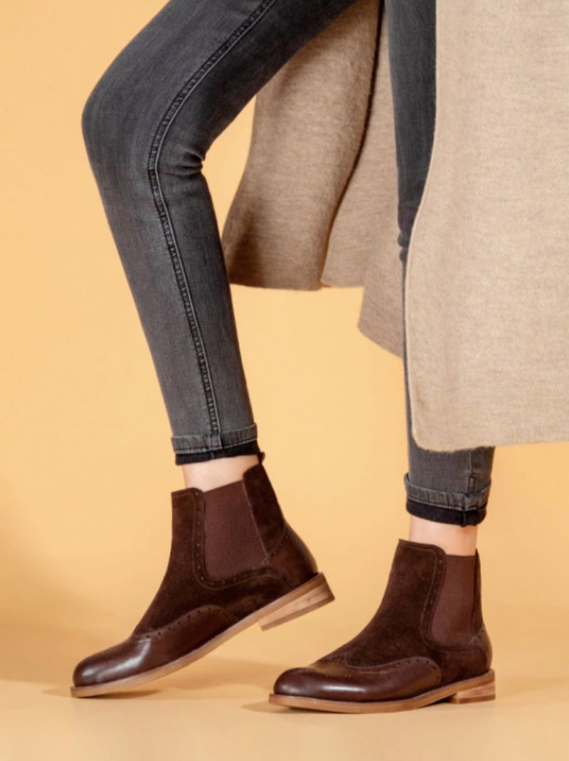 Indira Chelsea Buty Do Kostek - Brązowo-świńska