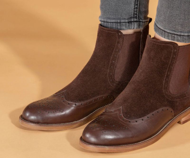 Indira Chelsea Buty Do Kostek - Brązowo-świńska