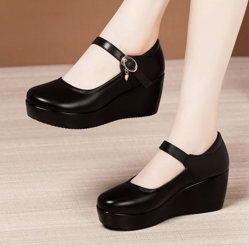 Ines Damskie Wygodne Buty Na Platformie - Czerwony