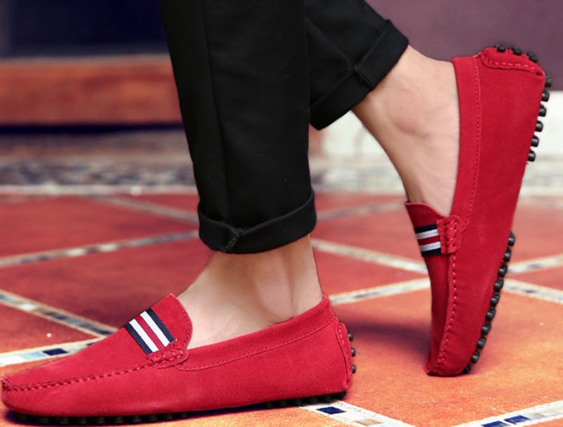 Irving Męskie Mokasyny Eleganckie Buty - Czerwony
