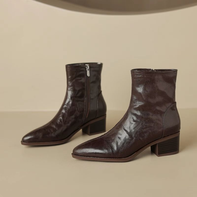 Isy Damskie Wełniane Buty - Brązowa