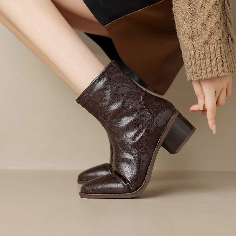 Isy Damskie Wełniane Buty - Brązowa