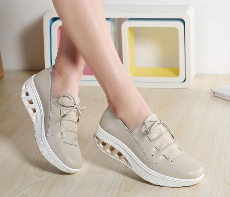 Jame Damskie Buty Na Platformie - Biały