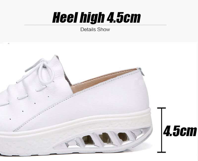 Jame Damskie Buty Na Platformie - Biały