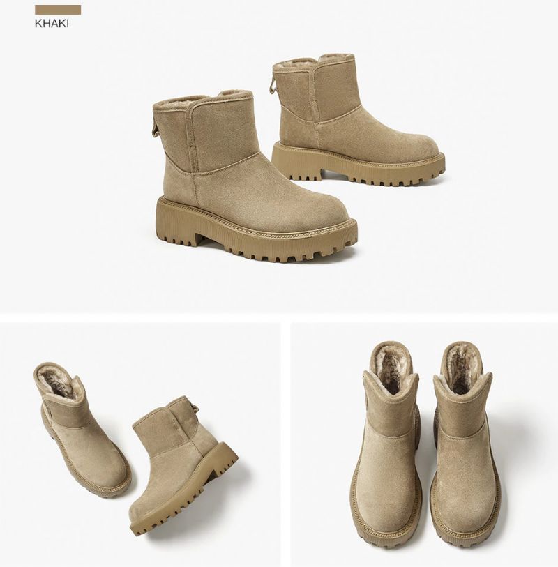 Jeudy Damskie Platformy Śnieżne Botki - Khaki