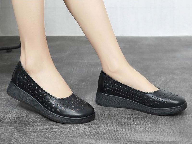Jovina Damskie Płaskie Buty - Czarny