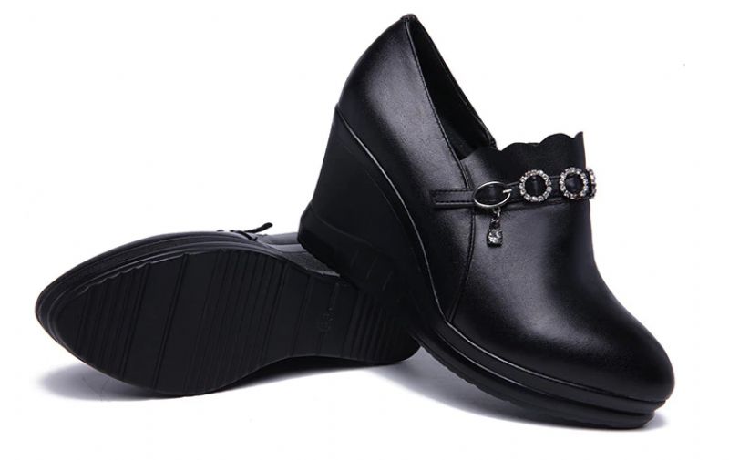 Jovita Damskie Buty Na Platformie - Podszewka z futra Czarny