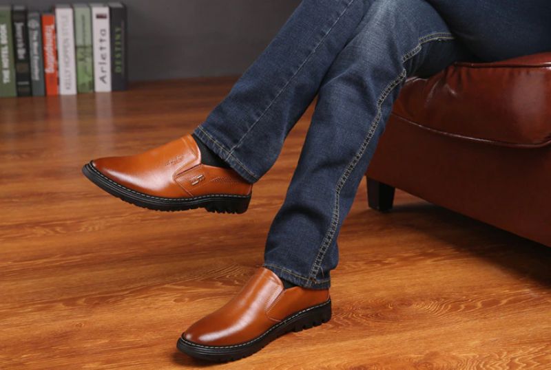 Juanvir Męskie Mokasyny Obuwie Eleganckie - Czarny