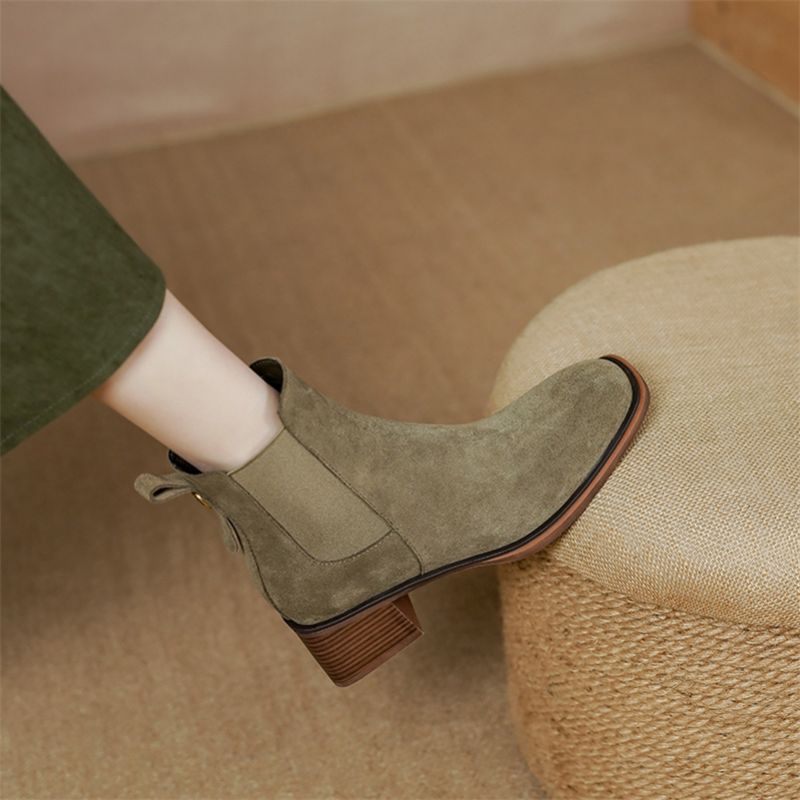 Julie Damskie Buty Jesienne - Khaki Krótki Plusz