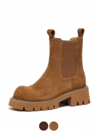 Kai Damskie Zamszowe Buty Chelsea Elastic Band