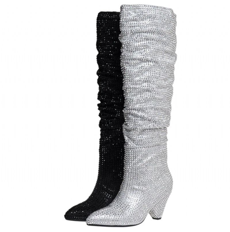 Kaine Damskie Buty Do Kolan - Srebrny