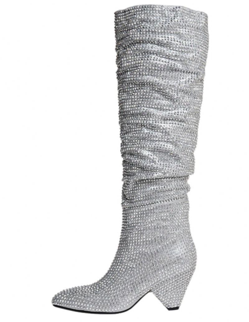 Kaine Damskie Buty Do Kolan - Srebrny