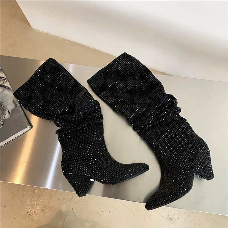 Kaine Damskie Buty Do Kolan - Srebrny