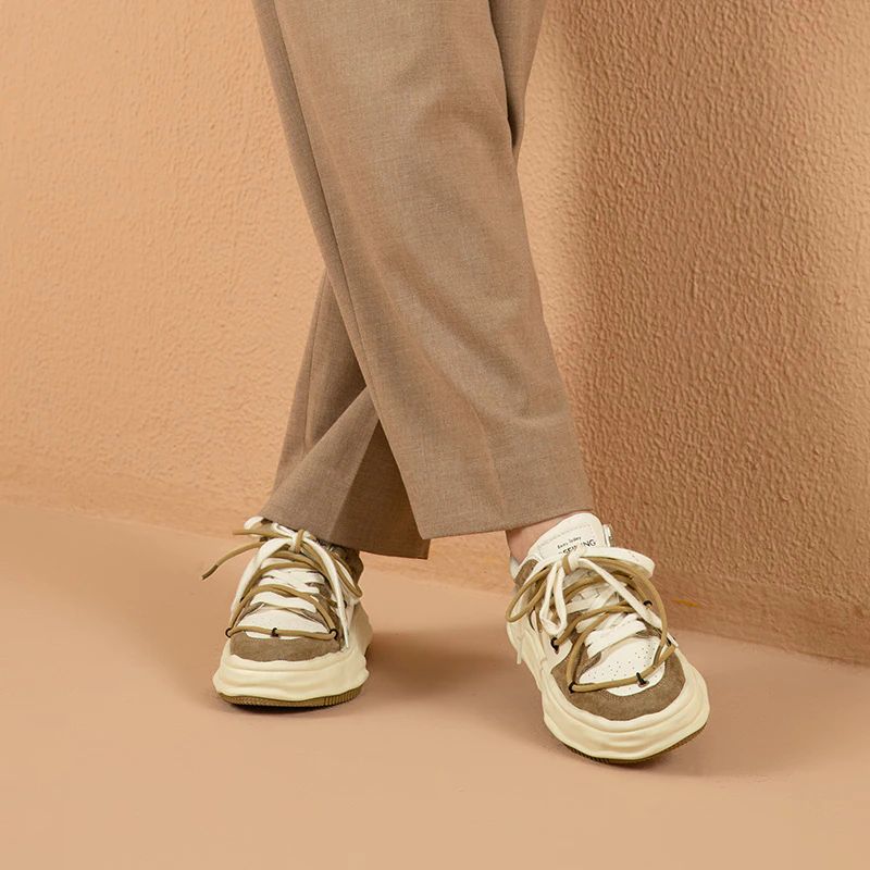 Kalie Damskie Sznurowane Trampki Na Platformie - Khaki