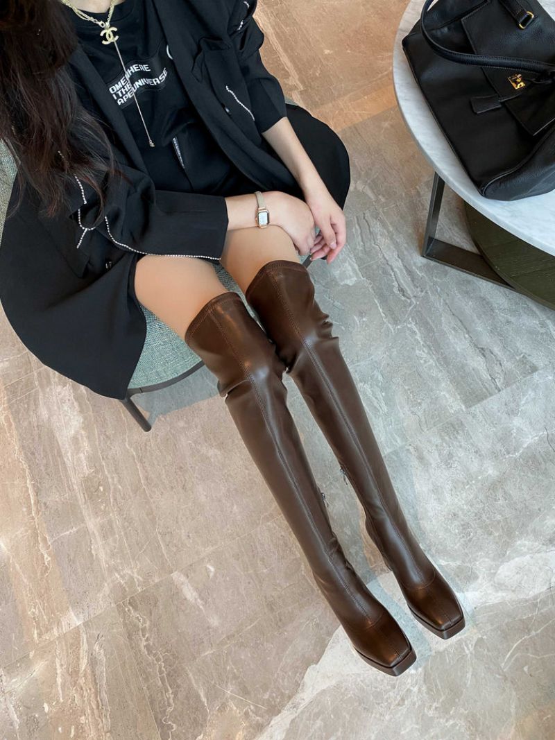 Karine Damskie Buty Za Kolano - Czarny
