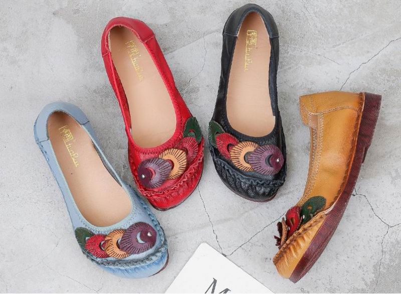 Karolay Damskie Płaskie Buty - Niebieski