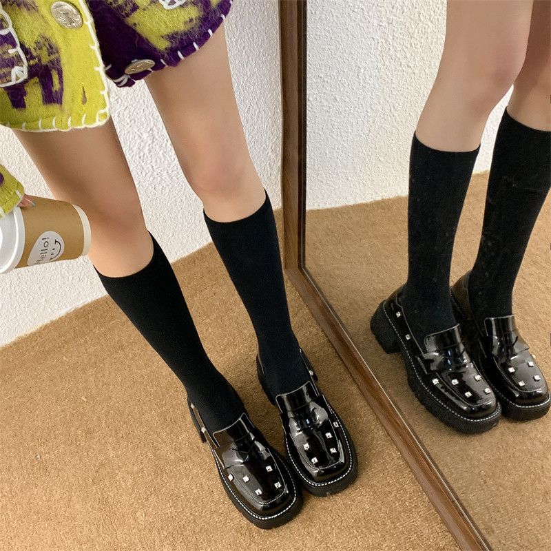 Kate Damskie Płaskie Buty Na Platformie - Czarny