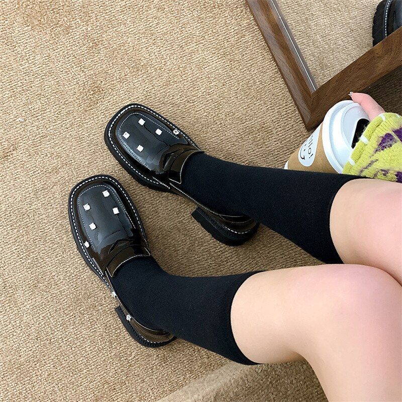 Kate Damskie Płaskie Buty Na Platformie - Czarny