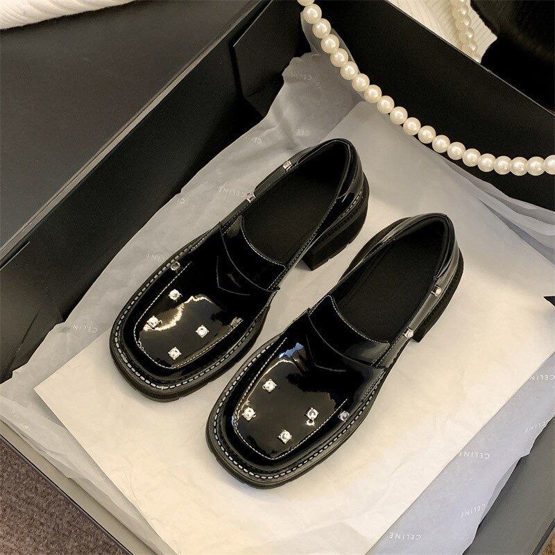 Kate Damskie Płaskie Buty Na Platformie - Czarny