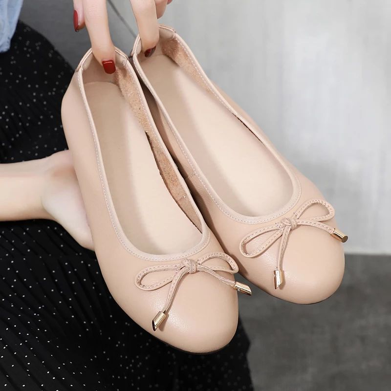 Kenia Damskie Płaskie Buty - Khaki